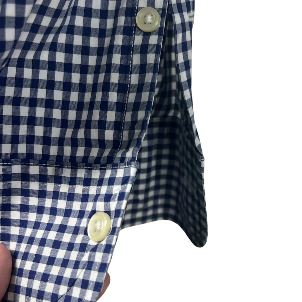 POLO RALPH LAUREN Blue & White Gingham button Down Men's Large Shirt